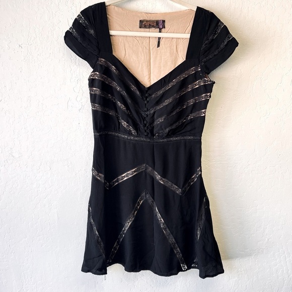 Free People Elle Mini Gothic Witchy Halloween Mini Dress 8 - Picture 2 of 11